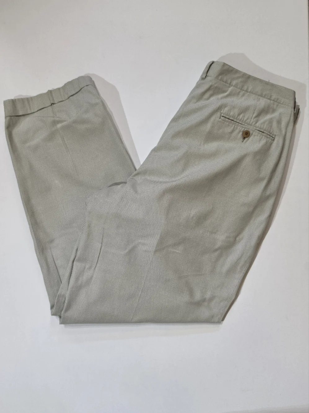 Vintage Bobby Jones‎ Pants Mens 42 Cream Grey Houndstooth Double Pleated Preppy